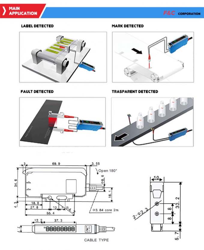 工場光電センサーのデジタル表示装置の繊維光学Sensor.jpg